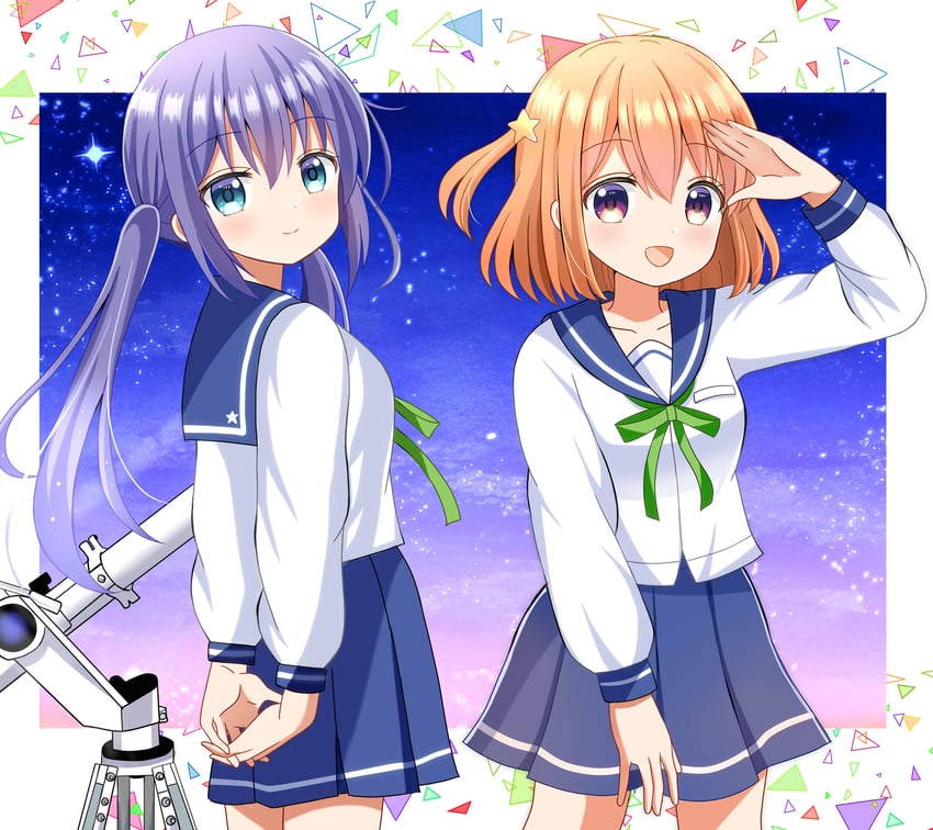 manaka ao and konohata mira (koisuru asteroid) drawn by ryoutan