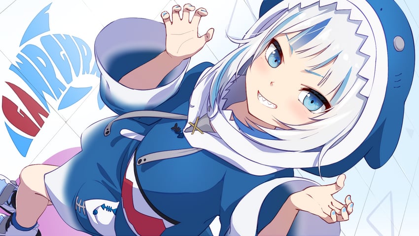 gawr gura (hololive and 1 more) drawn by miu_(angelo_whitechoc)