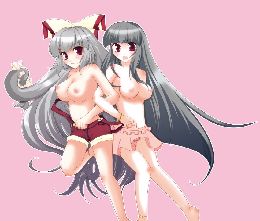 fujiwara no mokou and houraisan kaguya (touhou) drawn by narumi_(sweet-potato)