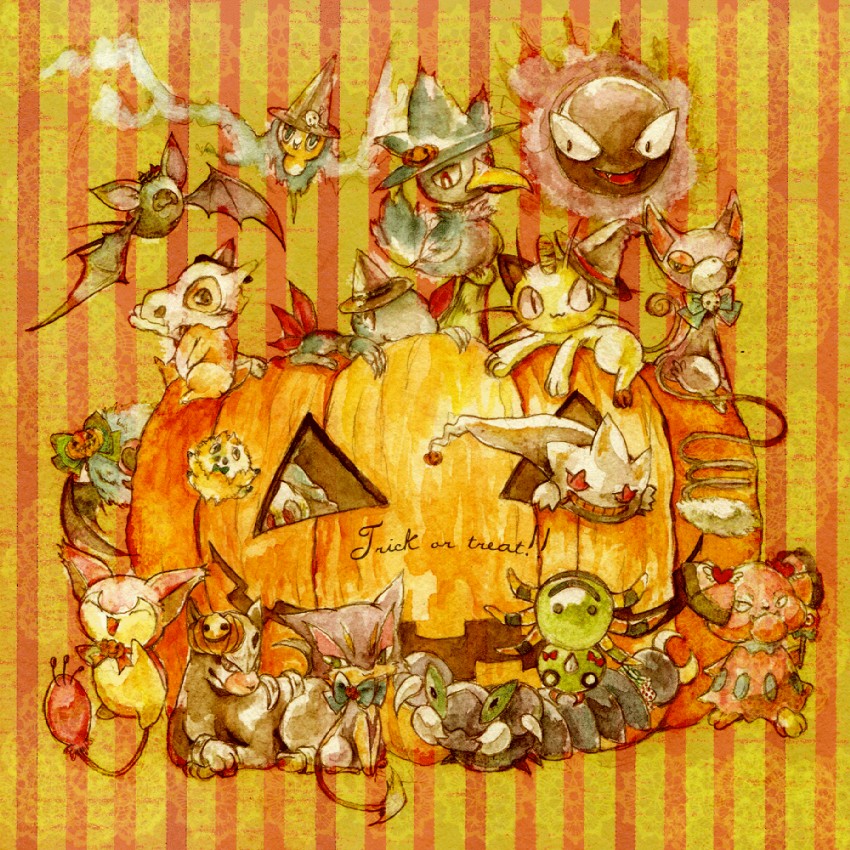 rotom, meowth, gastly, skitty, banette, and 13 more (pokemon) drawn by nazo_(mystery)