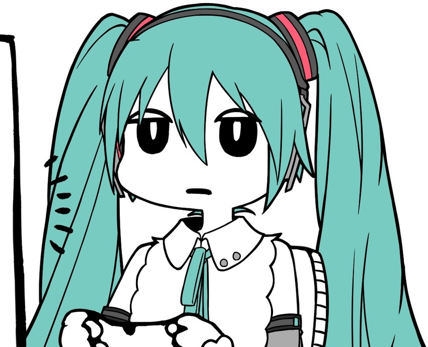 hatsune miku (vocaloid and 2 more) drawn by rennkurusu