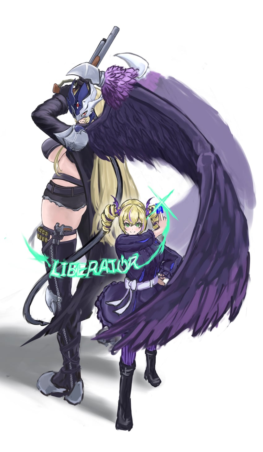 beelstarmon, violet inboots, and beelstarmon x (digimon and 2 more) drawn by rag76