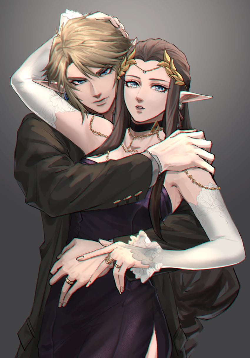 link and princess zelda (the legend of zelda and 1 more) drawn by kurokawa_karasu