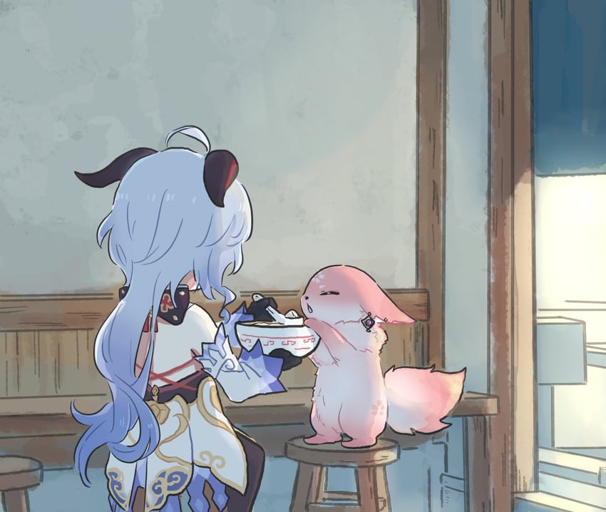 ganyu and yae miko (genshin impact) drawn by xinzoruo