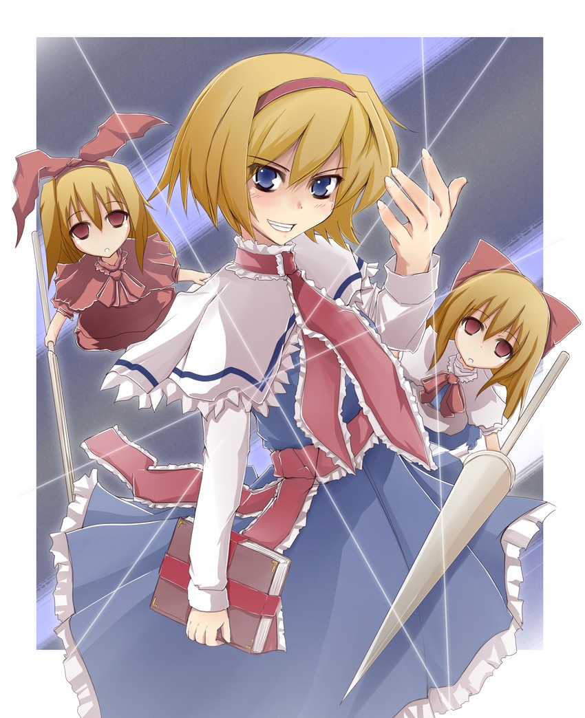 alice margatroid, shanghai doll, and hourai doll (touhou) drawn by natsume_riu