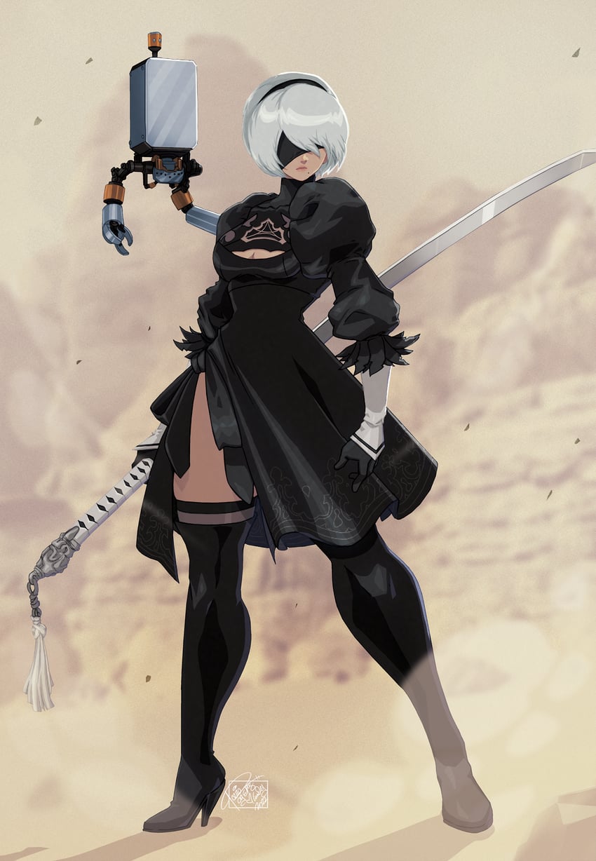 2b and pod (nier and 1 more) drawn by tovio_rogers