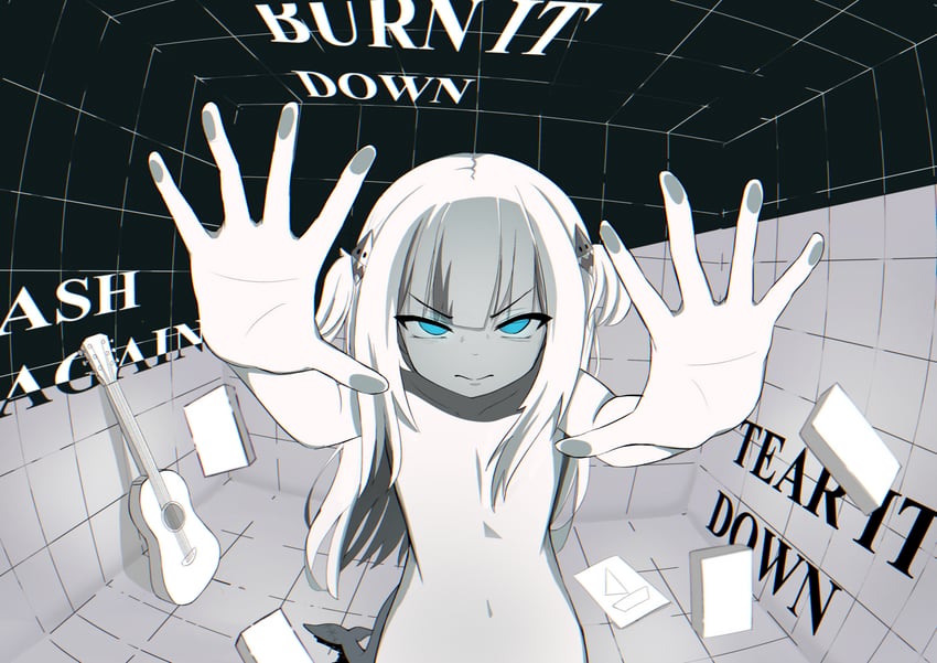 gawr gura (hololive and 2 more) drawn by kurohi_drw