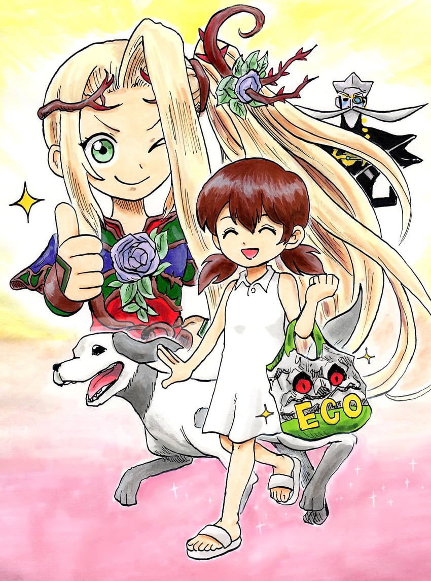 viridi, arlon, cragalanche, dog, and girl (kid icarus and 1 more) drawn by kicdon