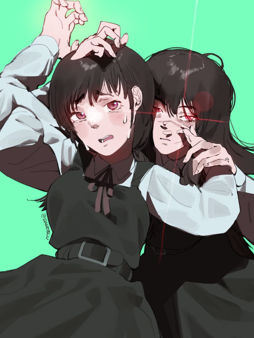 yoru and mitaka asa (chainsaw man) drawn by raneblu