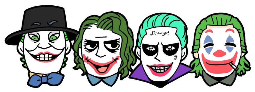 joker, arthur fleck, heath ledger, jared leto, and jack nicholson (dc comics and 4 more) drawn by bkub