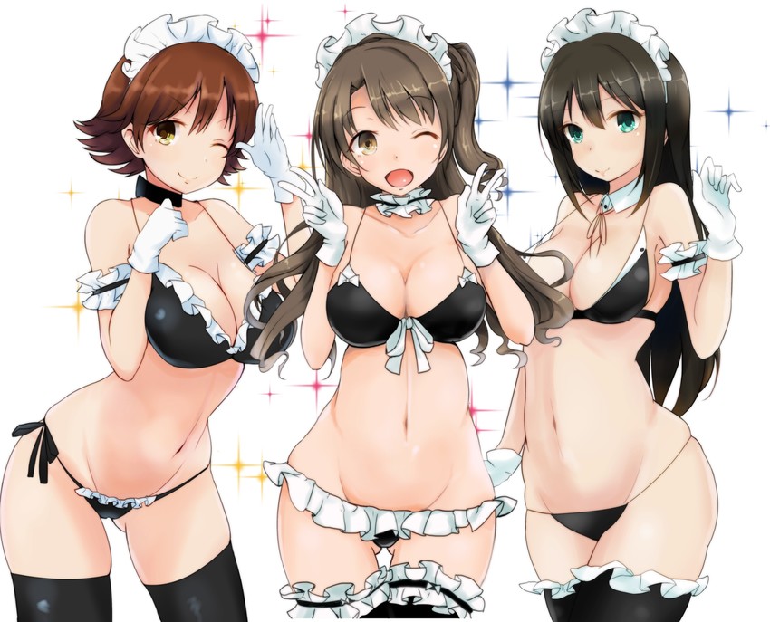 shibuya rin, shimamura uzuki, and honda mio (idolmaster and 1 more) drawn by ryuu.