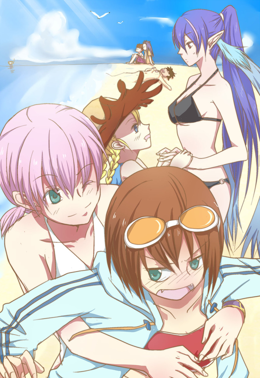 yuri lowell, estellise sidos heurassein, rita mordio, raven, karol capel, and 2 more (tales of and 1 more) drawn by rass