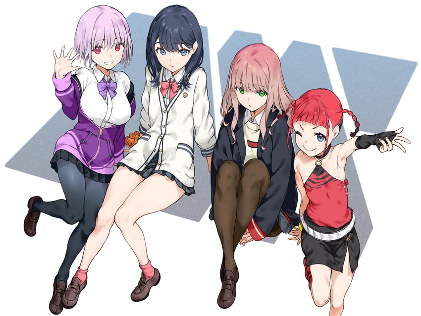 takarada rikka, shinjou akane, minami yume, and asukagawa chise (gridman universe and 2 more) drawn by haimura_kiyotaka