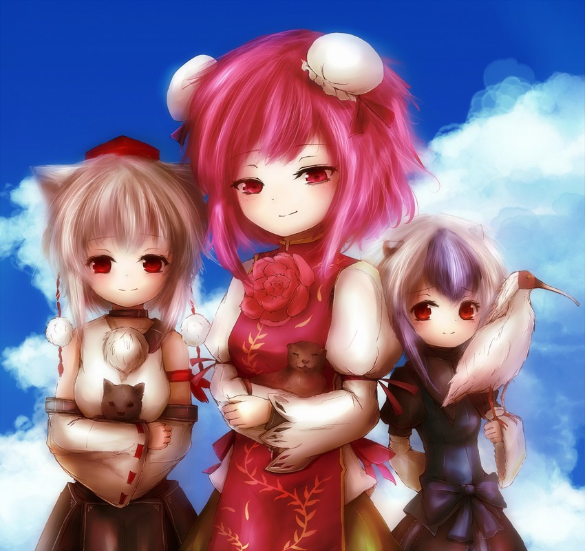 inubashiri momiji, ibaraki kasen, and tokiko (touhou) drawn by amano_jack