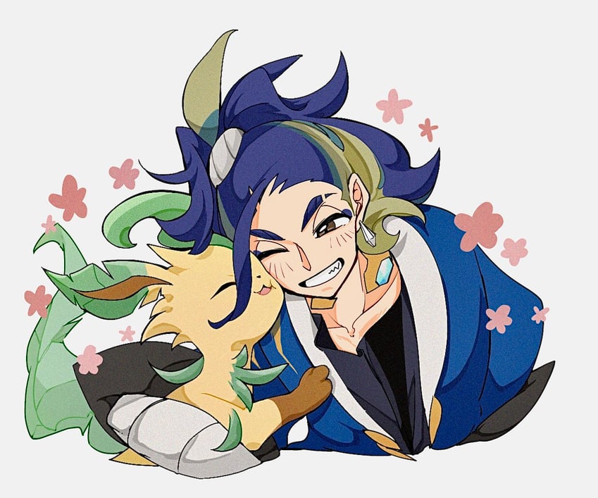 leafeon and adaman (pokemon and 1 more) drawn by cocoa_s3