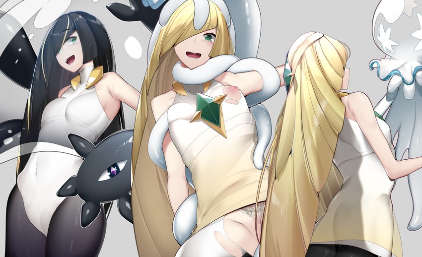lusamine, nihilego, and lusamine fused (pokemon and 1 more) drawn by yuuyuu_(yuuki1771)