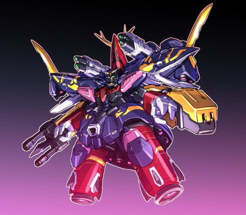 neo zeong and mask commander (gundam and 2 more) drawn by kato_takuji