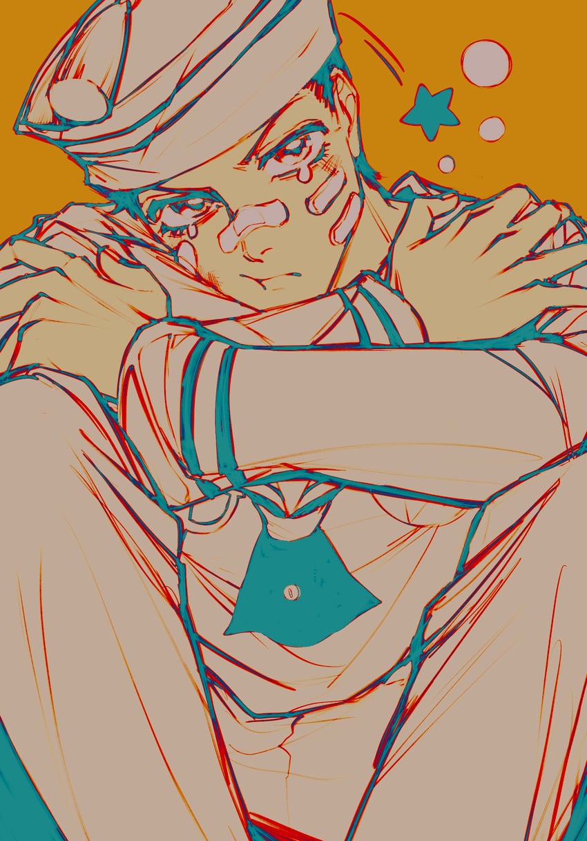 higashikata josuke (jojo no kimyou na bouken and 1 more) drawn by rrrrmiuh