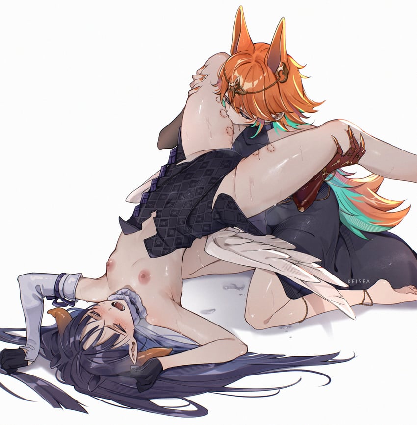 ninomae ina'nis and takanashi kiara (hololive and 2 more) drawn by keisea