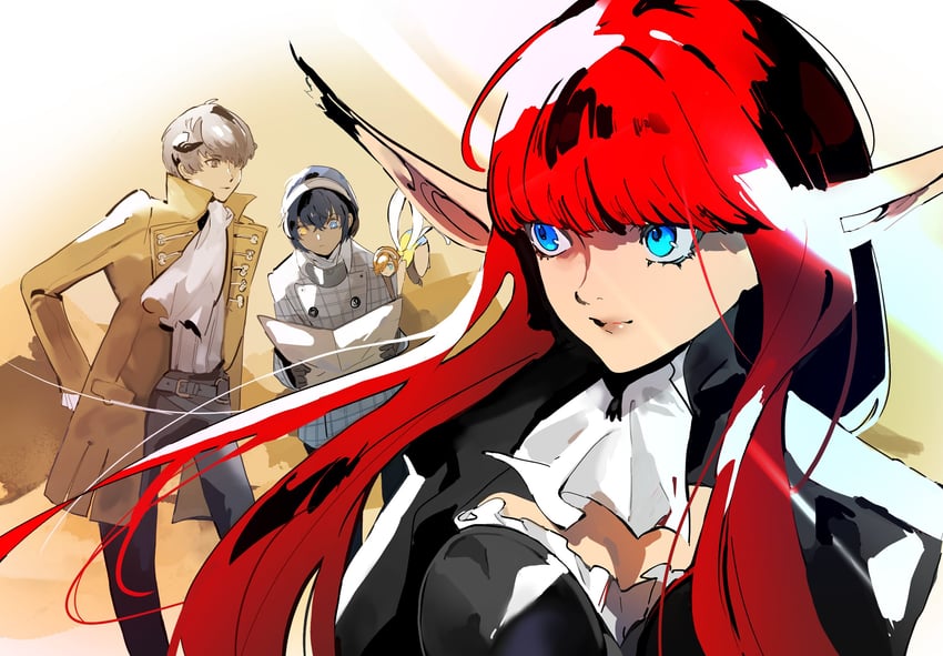 protagonist, hulkenberg, gallica, and strohl (metaphor: refantazio) drawn by mina_(mina_st4r)