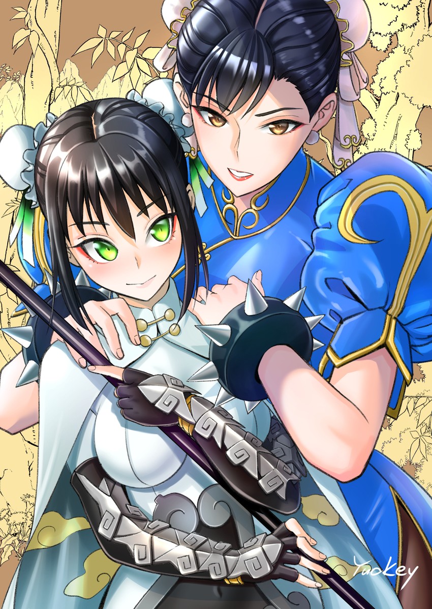 chun-li and qin liangyu (fate and 2 more) drawn by yuckey