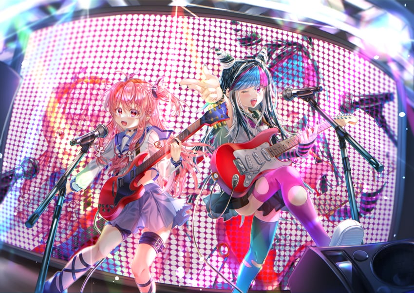 mioda ibuki and yui (danganronpa and 2 more) drawn by zuzuhashi