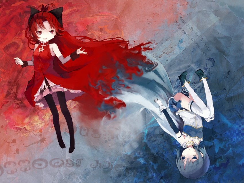 miki sayaka and sakura kyoko (mahou shoujo madoka magica) drawn by yudough