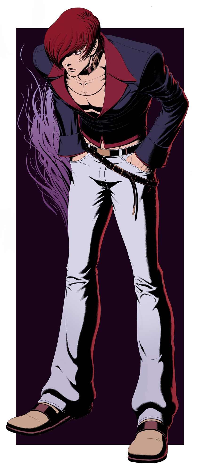 yagami iori (the king of fighters) drawn by sakkan