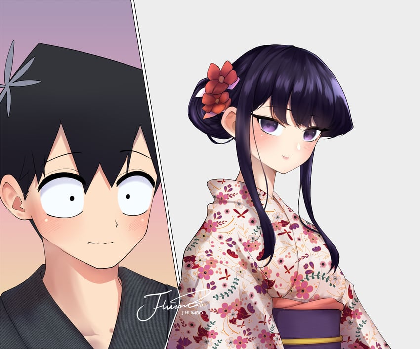 komi shouko and tadano hitohito (komi-san wa komyushou desu) drawn by j_humbo