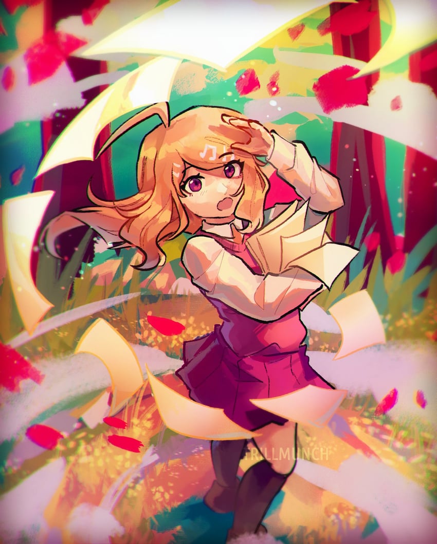 akamatsu kaede (danganronpa and 1 more) drawn by trill_(trillmunch)