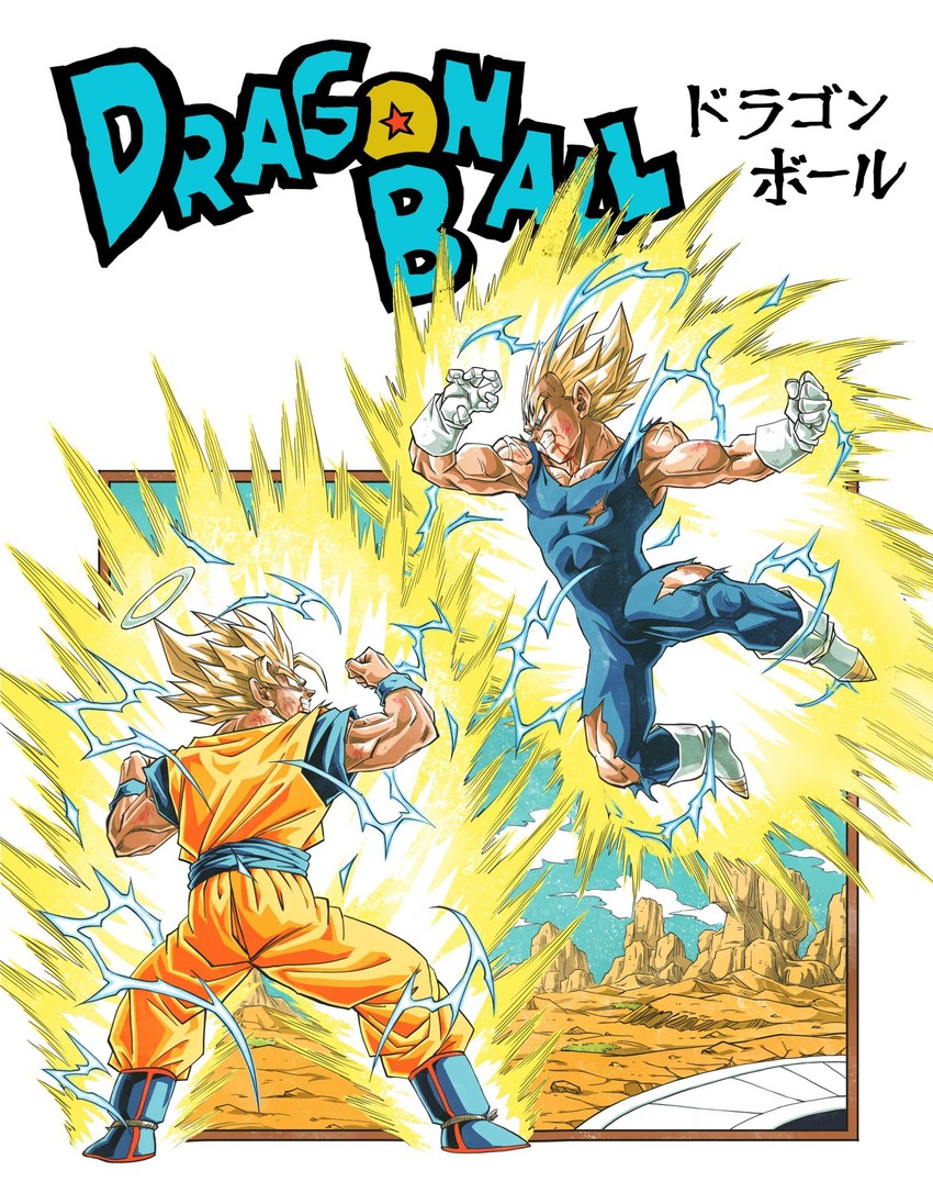 son goku, vegeta, and majin vegeta (dragon ball and 1 more)