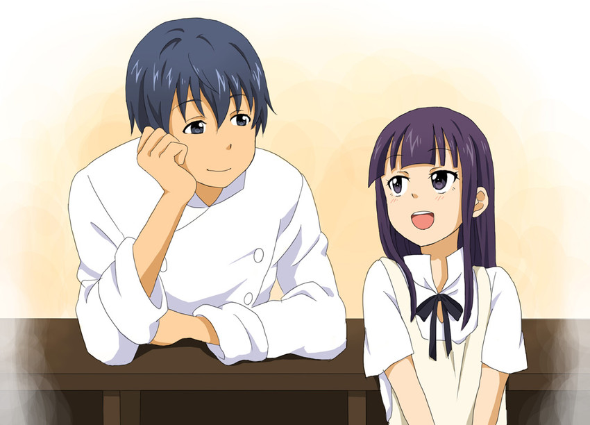 yamada aoi and souma hiroomi (working!!) drawn by donrima