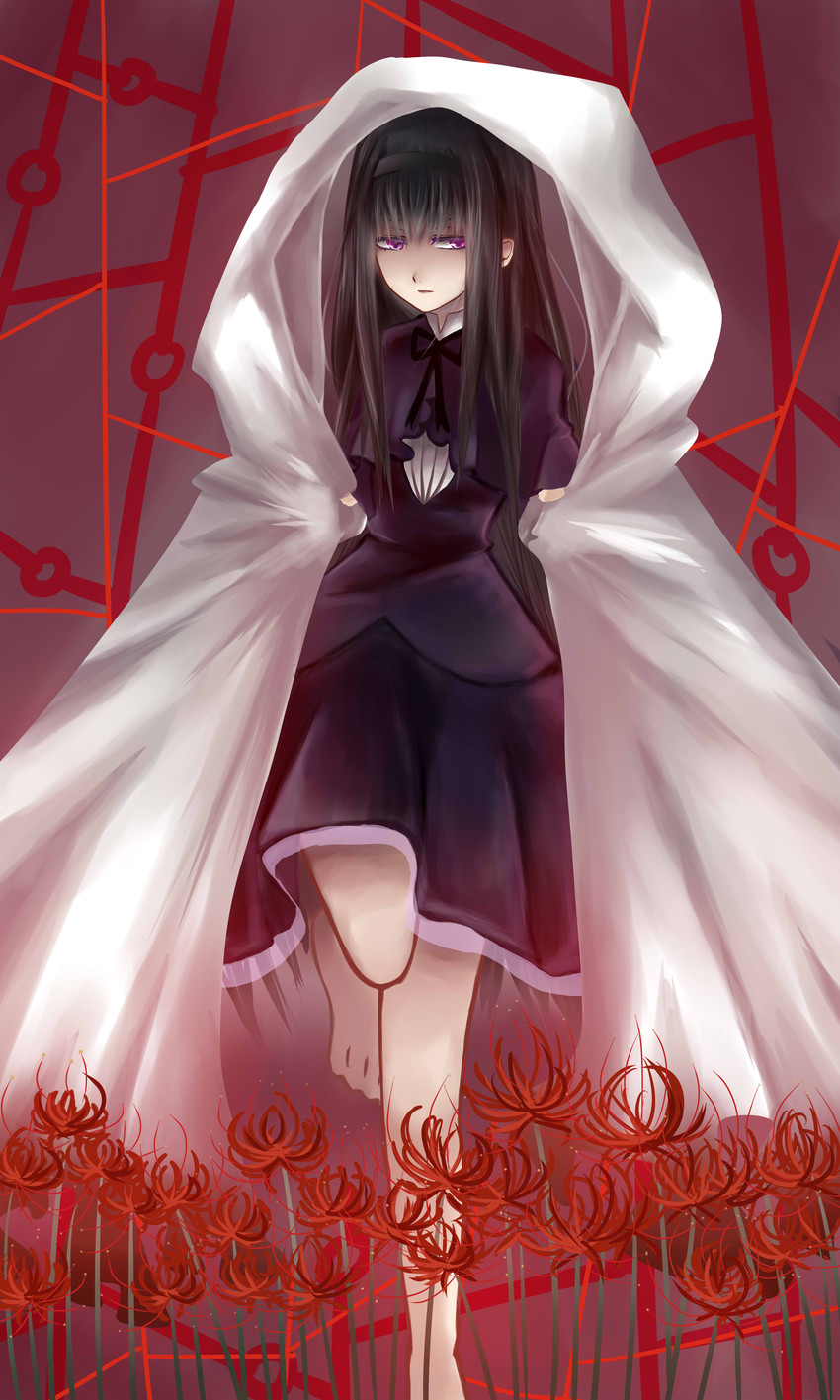 akemi homura and homulilly (mahou shoujo madoka magica and 1 more) drawn by namazu_(yitingyiduyibei)
