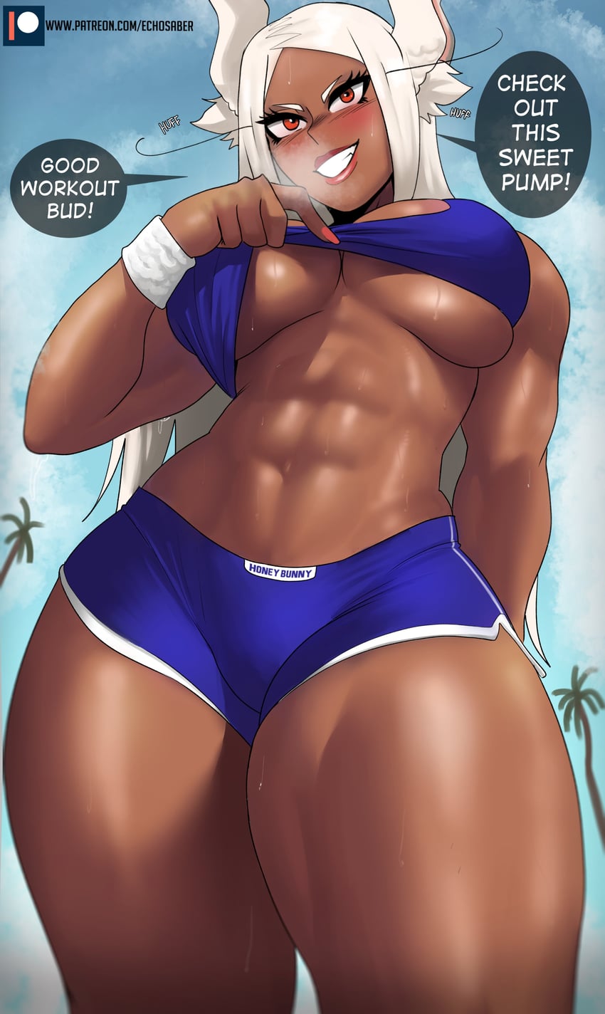 mirko (boku no hero academia) drawn by echo_saber