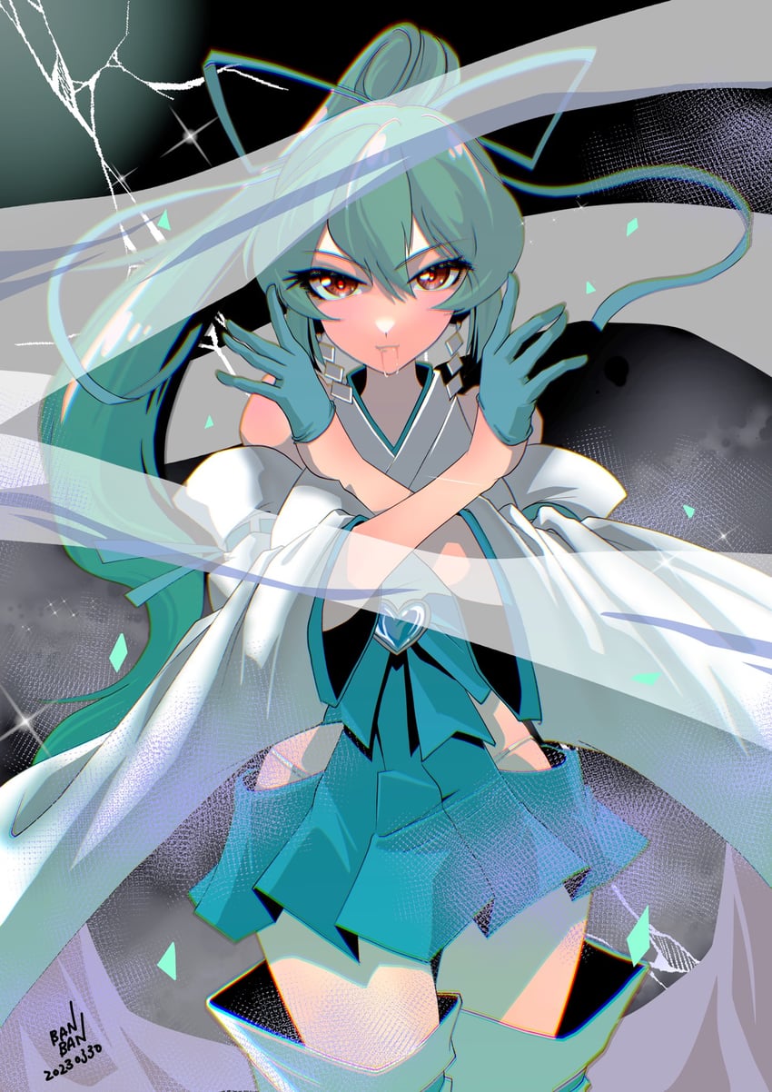 minakami sayo and magia azure (mahou shoujo ni akogarete) drawn by ikaika0326