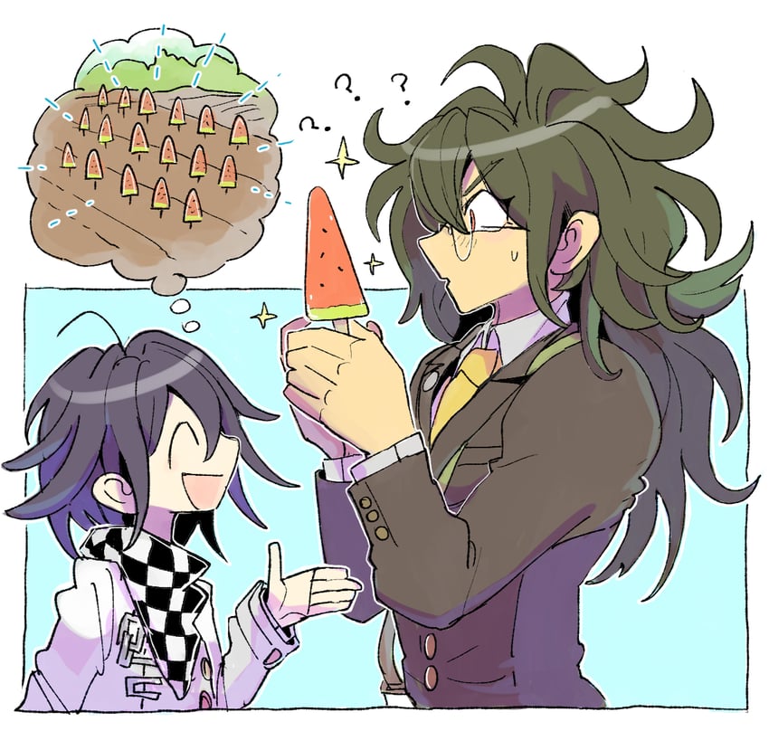 oma kokichi and gokuhara gonta (danganronpa and 1 more) drawn by kumakoro_(tetsupag)