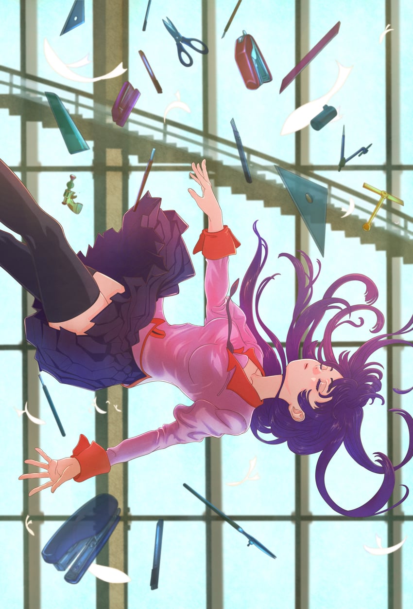 senjougahara hitagi (monogatari and 1 more) drawn by shyiek_art