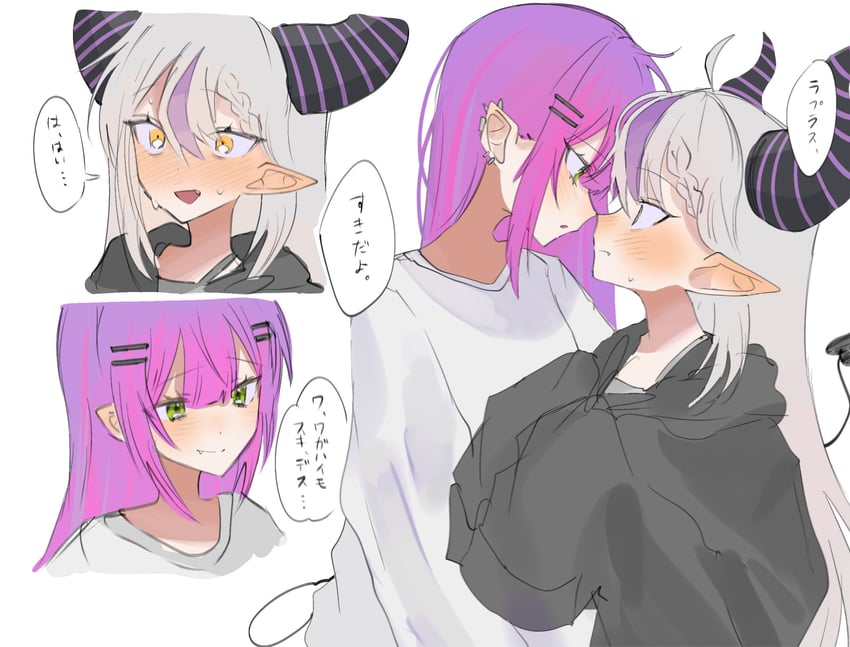tokoyami towa and la+ darknesss (hololive) drawn by shirosuna