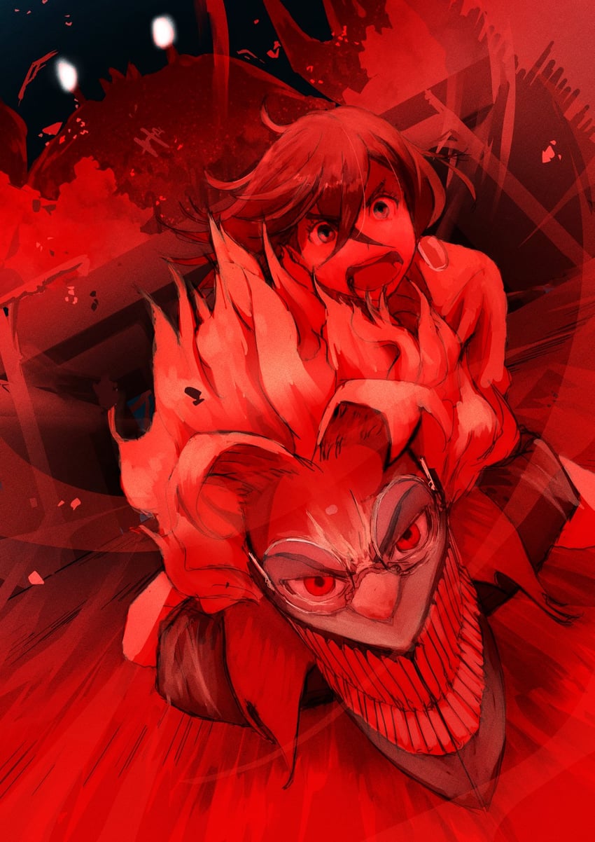 ayase momo, takakura ken, and earthbound spirit crab (dandadan) drawn by aabbbbbbcccdd