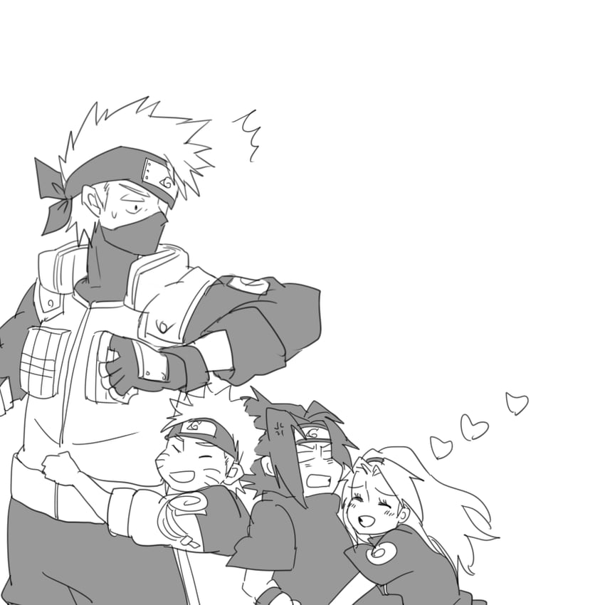 haruno sakura, uzumaki naruto, uchiha sasuke, and hatake kakashi (naruto) drawn by caxxx1