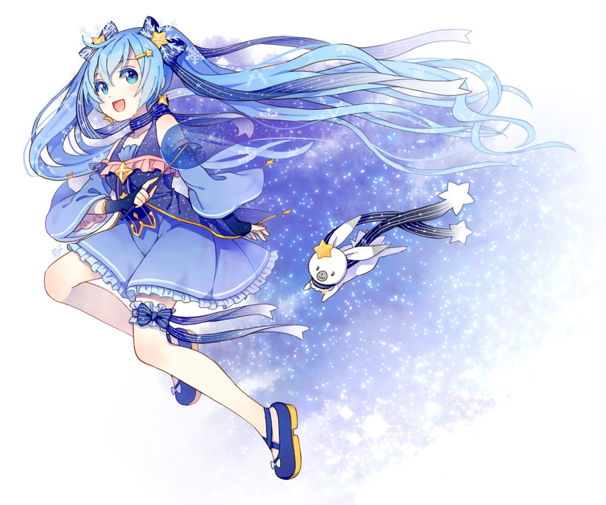 hatsune miku, yuki miku, and rabbit yukine (vocaloid and 1 more) drawn by a_(pixiv4754565)