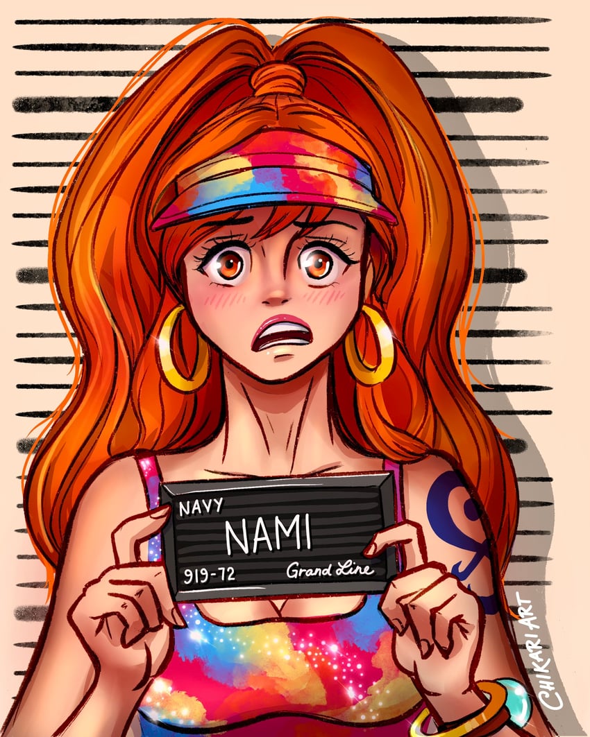nami (one piece and 1 more) drawn by chikariart