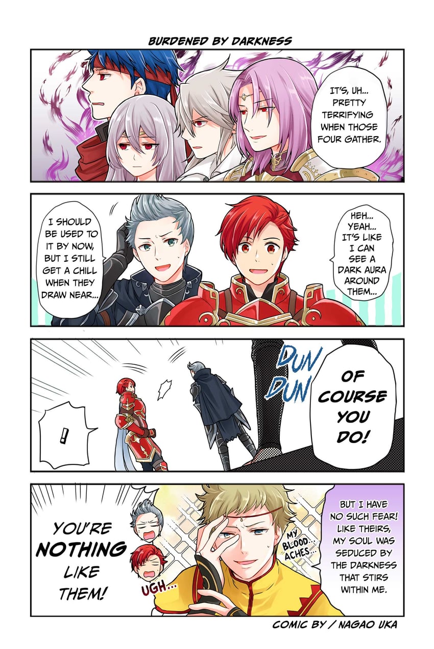 ike, julia, lyon, silas, odin, and 2 more (fire emblem and 6 more) drawn by nagao_uka