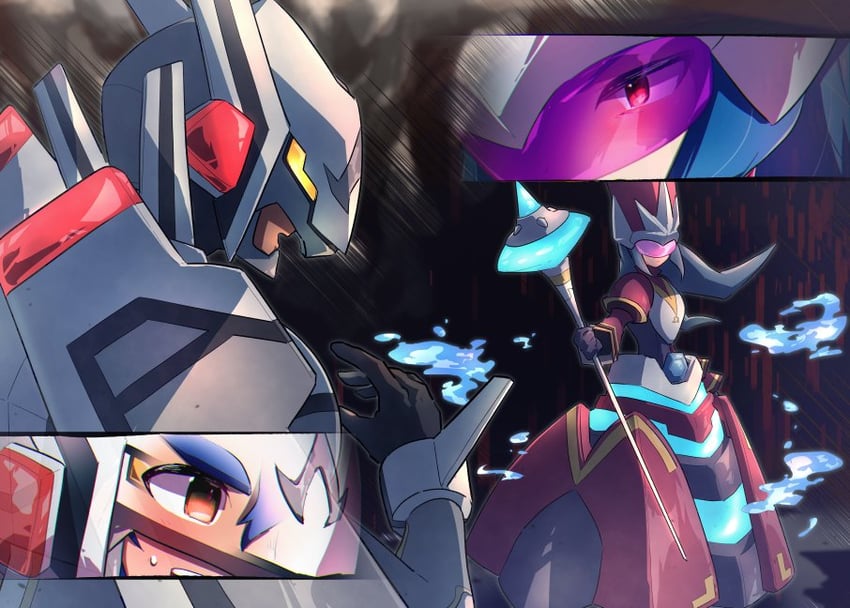 queen tia, a.c. eos, queen virgo, and acid ace (mega man and 2 more) drawn by kika_tohoku