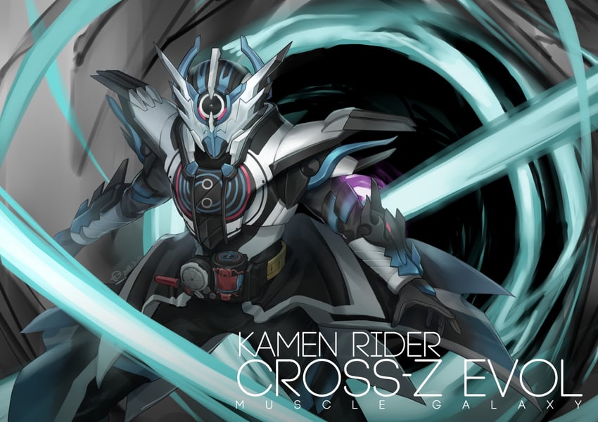 kamen rider cross-z and kamen rider cross-z evol (kamen rider and 2 more) drawn by jiuri_jiuhao