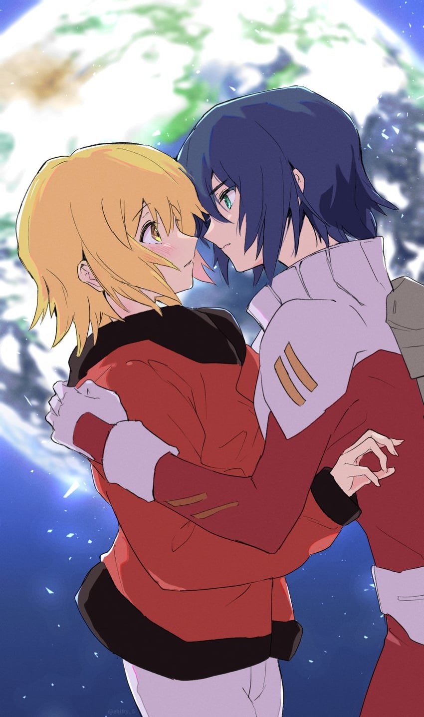 cagalli yula athha and athrun zala (gundam and 3 more) drawn by ebifry_5