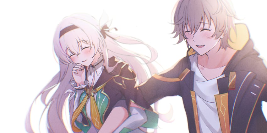 trailblazer, firefly, and caelus (honkai and 1 more) drawn by diootaro