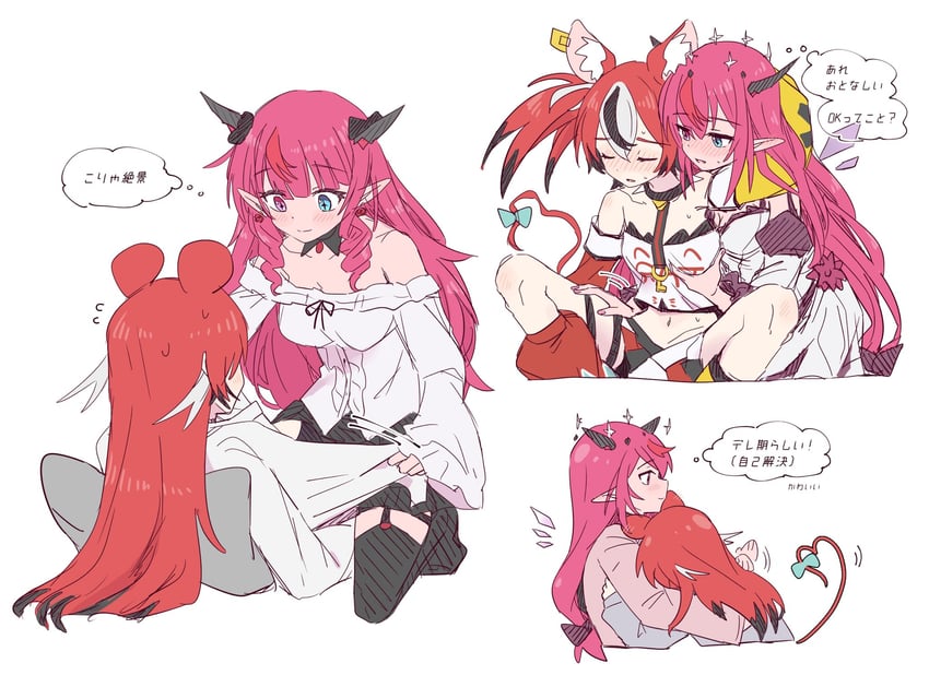 hakos baelz and irys (hololive and 1 more) drawn by ramphastostella