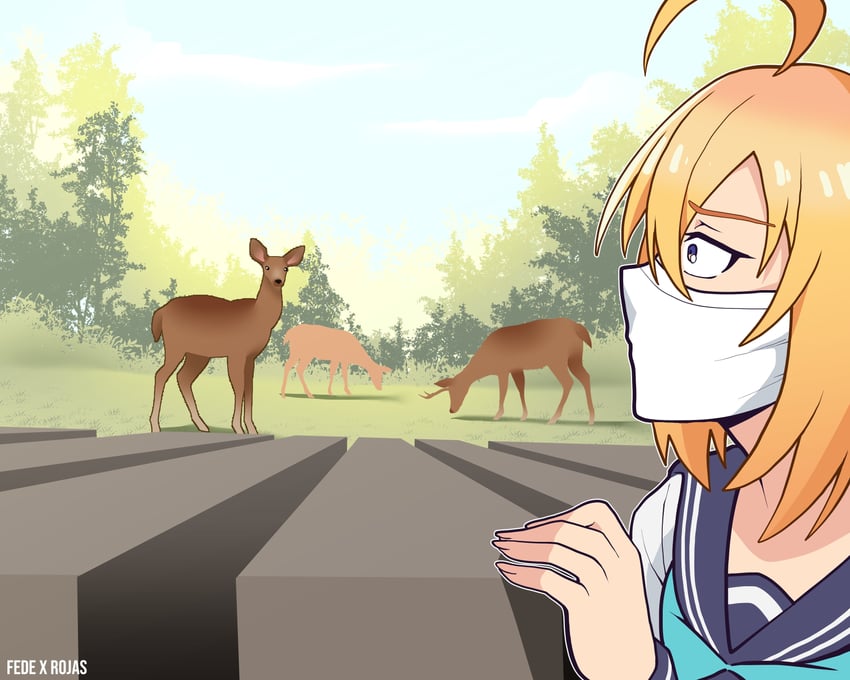 koshi torako (shikanoko nokonoko koshitantan) drawn by fede_x_rojas