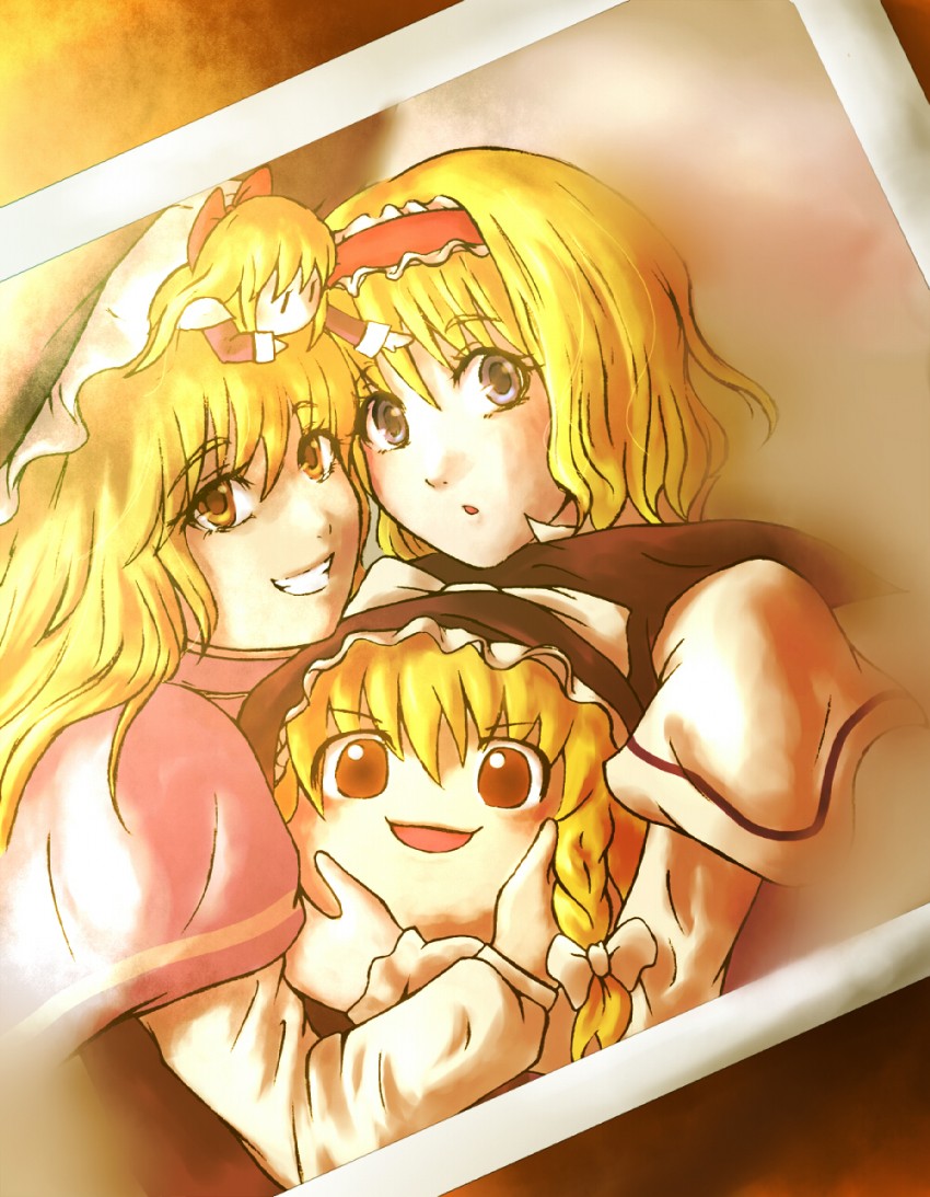 kirisame marisa, alice margatroid, and shanghai doll (touhou) drawn by chikin_watanabe_raisu